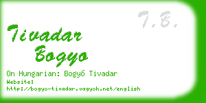 tivadar bogyo business card